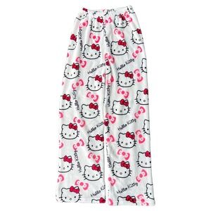 Hello Kitty White and Pink Pajama Bottoms Soft Lounge Wear